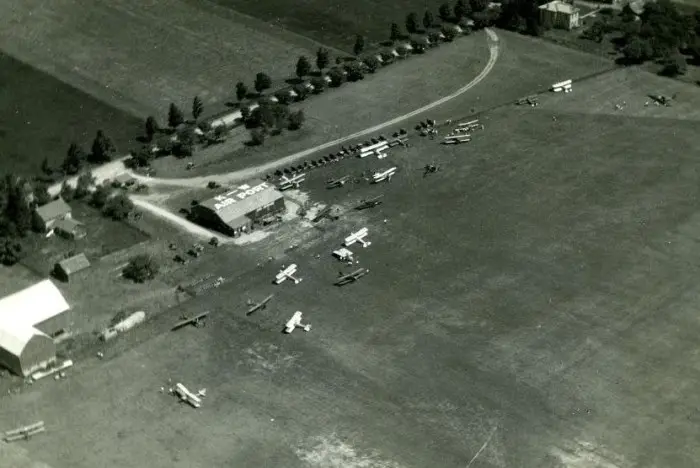 Aerial view of Kitchener Waterloo Airport from 1935
