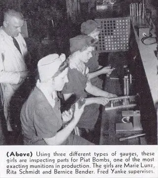Newspaper image with women working