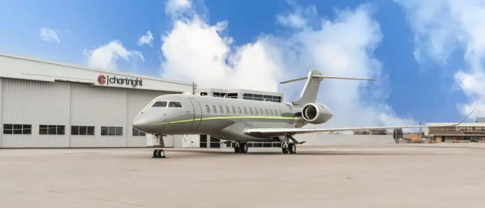 Private jet at Chartright hangar